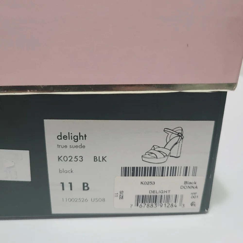 Kate Spade Delight Tue Suede Elegant Black‎ Platform Heels Size 11